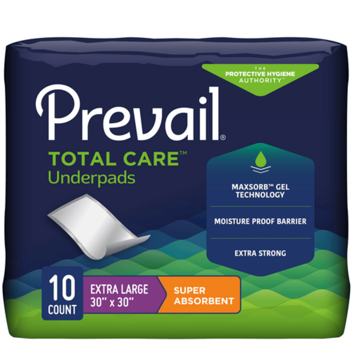 Prevail Incontinence Underpads, Super Absorbent, 30" X 30"