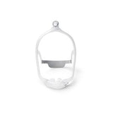 Full face CPAP mask with headgear for sleep apnea therapy, white elastic design