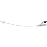 Sterile Foley catheter with inflatable retention balloon for medical use on white background