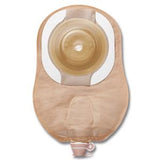 Beige ostomy bag with adhesive barrier, medical ostomy pouch for colostomy care