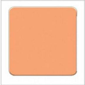 Peach-colored adhesive medical patch with rounded corners on white background