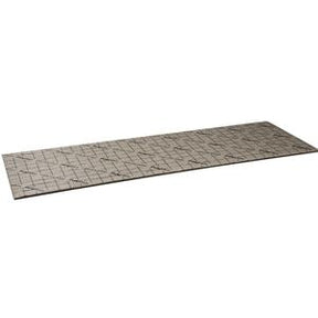 Rectangular metal wheelchair ramp with textured anti-slip surface for home accessibility