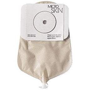 Ostomy bag with skin barrier, beige color, for medical home care supplies