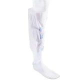 White medical leg compression sleeve for calf support and improved circulation