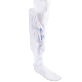 White medical leg compression sleeve for calf support and improved circulation
