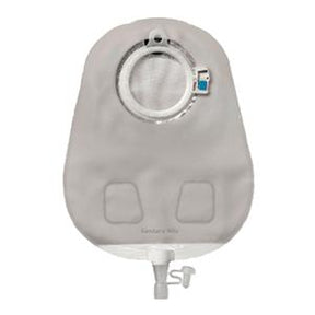 Drainable grey ostomy pouch with filter and clamp for medical supplies home delivery
