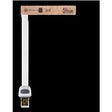 Disposable medical sensor with adhesive band and connector on black background