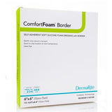 ComfortFoam Border silicone foam wound dressing box, size 6x6 inches, 10 count
