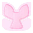 Pink butterfly-shaped medical adhesive patch on white background