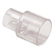 Clear plastic medical tubing connector for respiratory or oxygen equipment