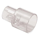 Clear plastic medical tubing connector for respiratory or oxygen equipment
