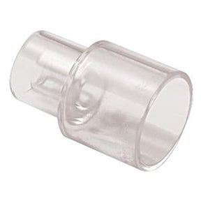 Clear plastic medical tubing connector for respiratory or oxygen equipment