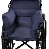 Cushioned wheelchair support pillow in navy blue for comfort and pressure relief