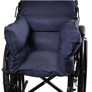 Cushioned wheelchair support pillow in navy blue for comfort and pressure relief