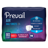 Prevail Air Incontinence Brief, Ultimate Absorbency Size 1/Medium