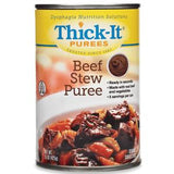 Thick-It Purees beef stew puree can for dysphagia, showing label and beef stew image