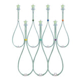 Assortment of nasal cannulas for oxygen therapy with colored connectors, home medical supplies