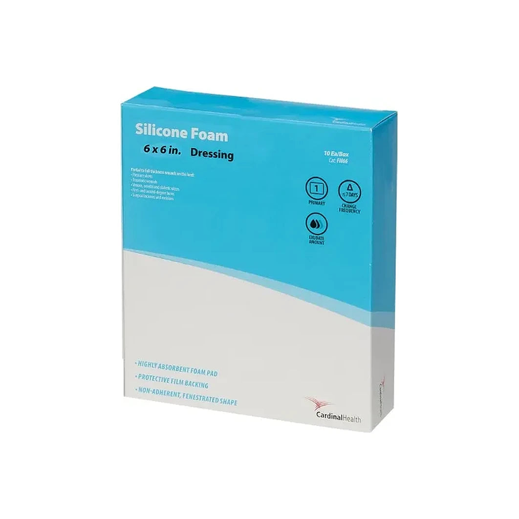 Cardinal Health Kendall Silicone Non-bordered Foam Wound Dressing, 6" X 6"