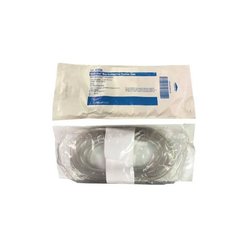 Sterile medical suction tube in clear packaging for home healthcare supply