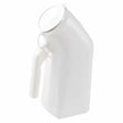 Plastic male urinal bottle with handle for bedside or travel use