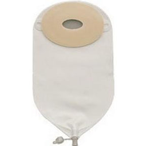 Ostomy pouch with adhesive barrier and drainable closure for medical use