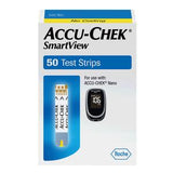 Accu-Chek SmartView 50 test strips box for glucose monitoring, for use with Nano meter