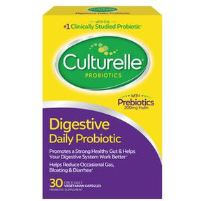 Culturelle Digestive Daily Probiotic box, 30 vegetarian capsules, for gut and digestive health