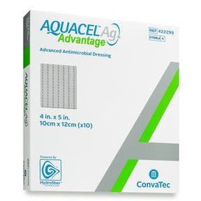 Aquacel Ag Advantage advanced antimicrobial dressing box, 4x5 inch, by ConvaTec