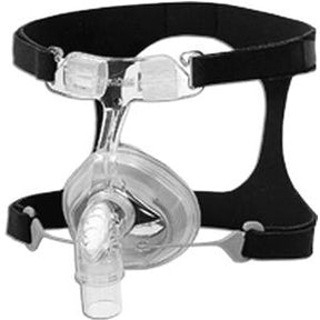CPAP nasal mask with headgear straps for sleep apnea therapy