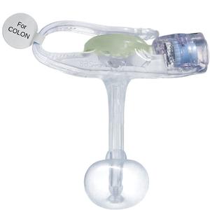 Transparent gastrostomy feeding tube device for colon medical use, isolated on white