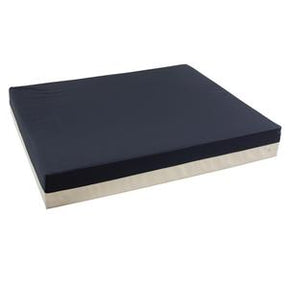 Black medical foam cushion for pressure relief and comfort on a white background