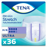 TENA ProSkin Stretch Ultra Incontinence Brief, Heavy Absorbency, Unisex, Medium/Regular, 33" - 52"