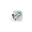 Oxygen mask with tubing in clear packaging for respiratory therapy or oxygen delivery