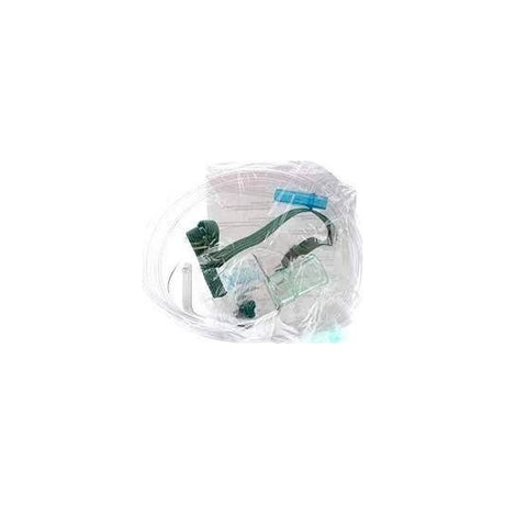 Oxygen mask with tubing in clear packaging for respiratory therapy or oxygen delivery