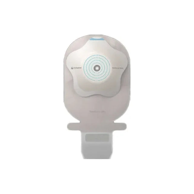 Ostomy bag with adhesive barrier and integrated closure, medical supply for stoma care