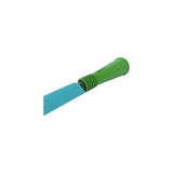 Sterile intermittent catheter with green funnel and blue tube on white background