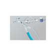 Closed suction catheter system with clear tubing and blue ventilator hose for respiratory care
