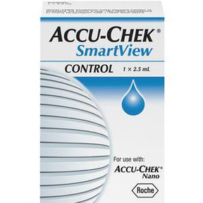 Accu-Chek SmartView Control box for diabetes glucose meter test, with 2.5mL size labeled.