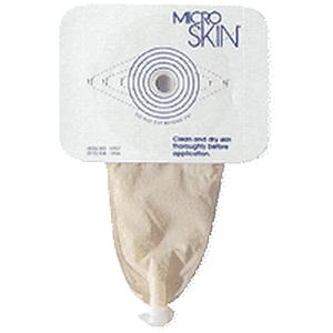Ostomy pouch with adhesive barrier for medical stoma care, beige skin-friendly material