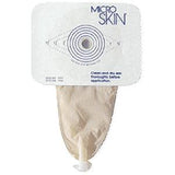 Ostomy pouch with adhesive barrier for medical stoma care, beige skin-friendly material