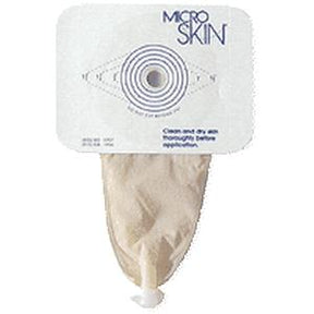 Ostomy pouch with adhesive barrier for medical stoma care, beige skin-friendly material