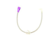 Medical extension tube with purple cap and clamp for home medical supplies