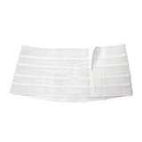 White medical abdominal binder with adjustable velcro closure for support and recovery