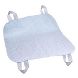White disposable medical transfer sheet with reinforced handles for patient mobility support