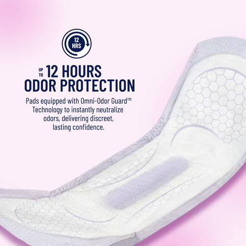 Prevail Incontinence & Postpartum Bladder Control Pads for Women, Moderate Absorbency, Long Length