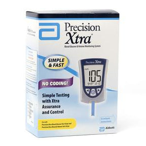 Precision Xtra blood glucose and ketone monitoring system box for home medical testing