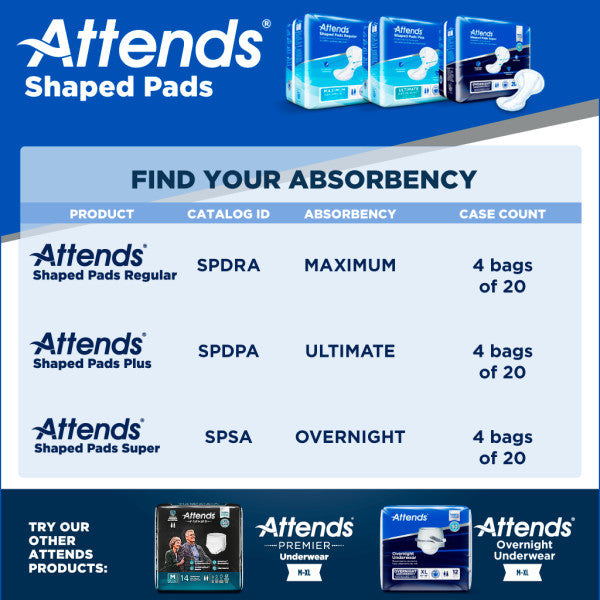 Attends Shaped Pads Regular