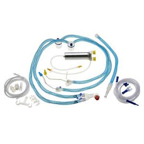 Medical tubing set with connectors, clamps, and filter for home medical use