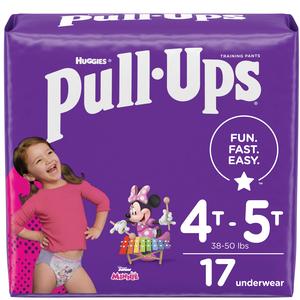 Pull-ups Learning Designs Girls' Training Pants, 4t-5t, 17 Ct