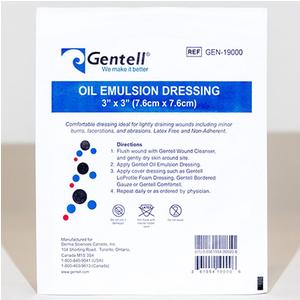 Gentell Oil Emulsion Dressing, 3" X 3"